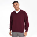 Burgundy - Back - Maddins Mens Coloursure V-Neck Sweatshirt