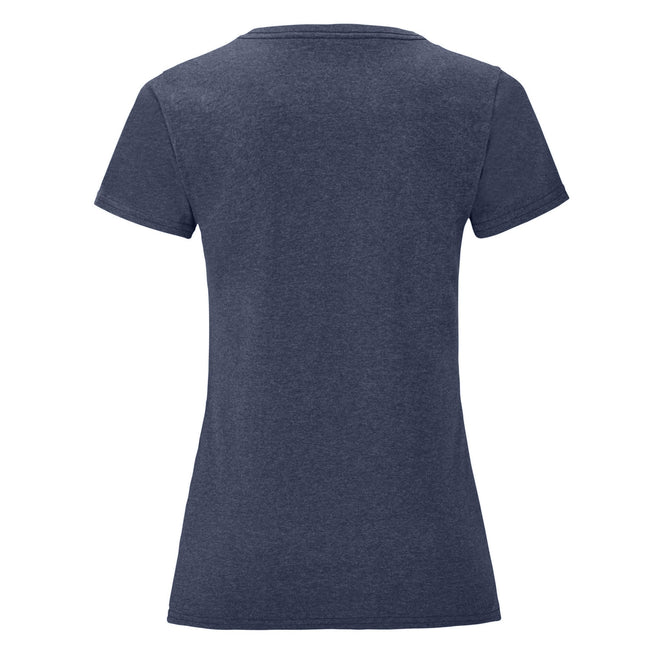 Heather Navy - Back - Fruit of the Loom Womens-Ladies Iconic Heather T-Shirt