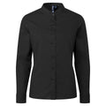 Black - Front - Premier Womens-Ladies Grandad Collar Formal Shirt