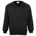 Black - Front - Maddins Mens Coloursure V-Neck Sweatshirt