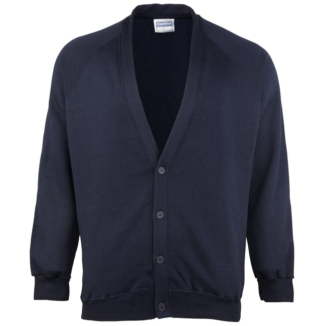 Navy - Front - Maddins Childrens Unisex Coloursure Cardigan - Schoolwear