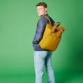 Mustard Yellow - Back - Bagbase Unisex Adult Roll Top Recycled Twin Handle Backpack