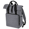 Grey Marl - Front - Bagbase Unisex Adult Roll Top Recycled Twin Handle Backpack