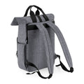 Grey Marl - Back - Bagbase Unisex Adult Roll Top Recycled Twin Handle Backpack