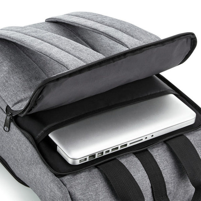 Grey Marl - Lifestyle - Bagbase Unisex Adult Roll Top Recycled Twin Handle Backpack