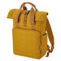 Mustard Yellow - Front - Bagbase Unisex Adult Roll Top Recycled Twin Handle Backpack