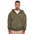 Olive - Lifestyle - Build Your Brand Mens Ultra Heavyweight Full Zip Hoodie
