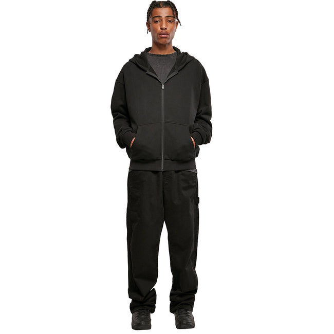 Black - Back - Build Your Brand Mens Ultra Heavyweight Full Zip Hoodie