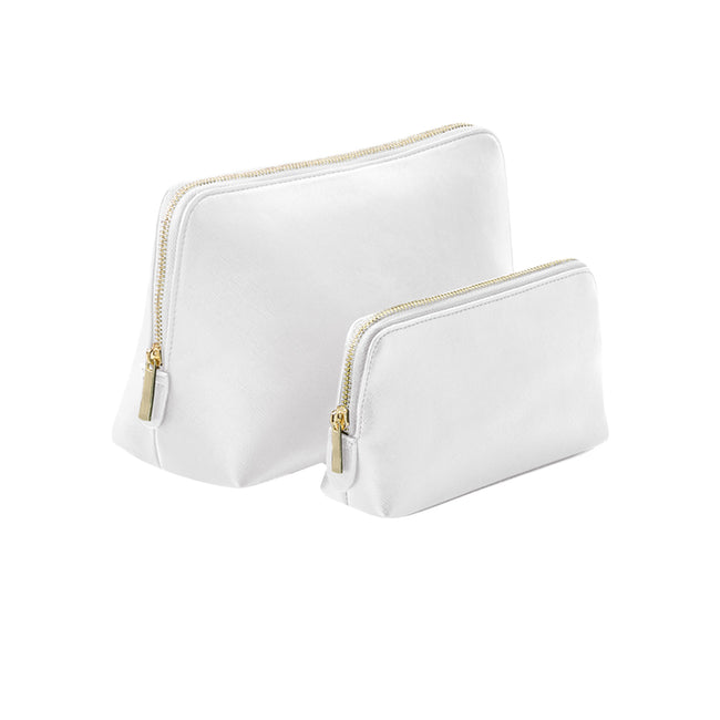Soft White - Front - Bagbase Boutique Leather-Look PU Toiletry Bag