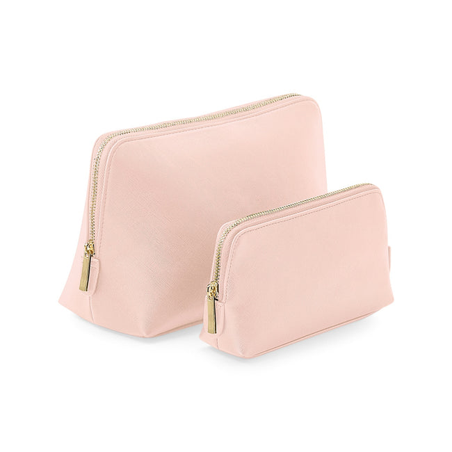 Soft Pink - Front - Bagbase Boutique Leather-Look PU Toiletry Bag