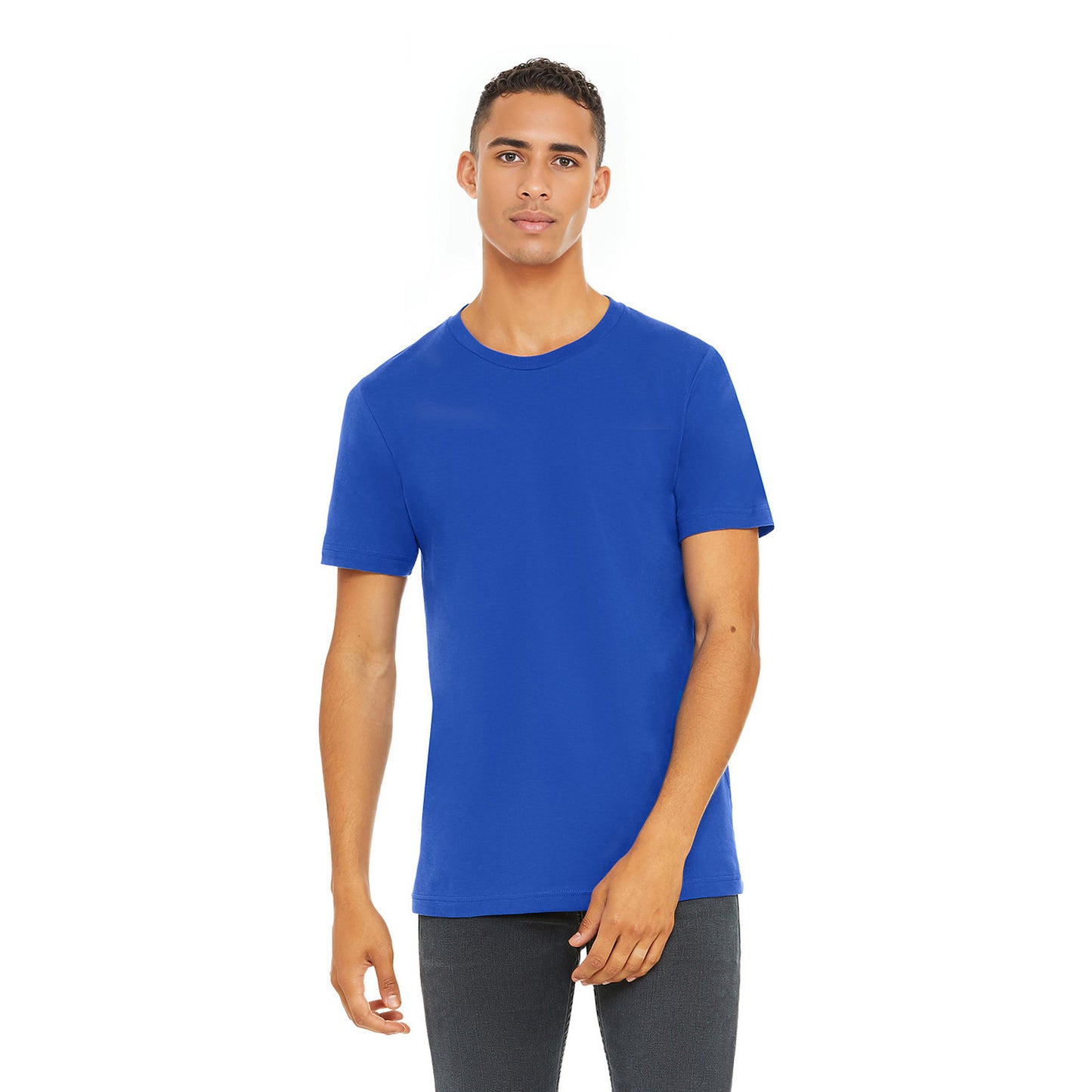 True Royal - Side - Bella + Canvas Unisex Adult Jersey Crew Neck T-Shirt