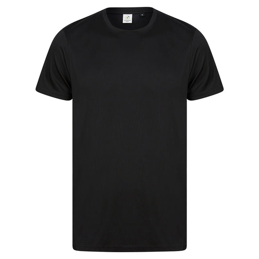 Black - Front - Tombo Mens Performance Recycled T-Shirt