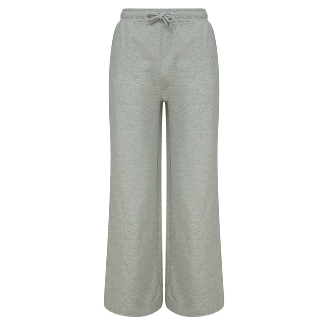 Heather Grey - Front - Skinni Fit Womens-Ladies Sustainable Wide Leg Jogging Bottoms