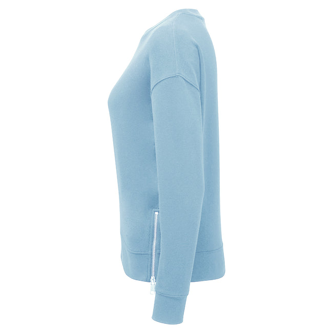 Sky Blue - Side - TriDri Womens-Ladies Recycled Zipped Sweatshirt