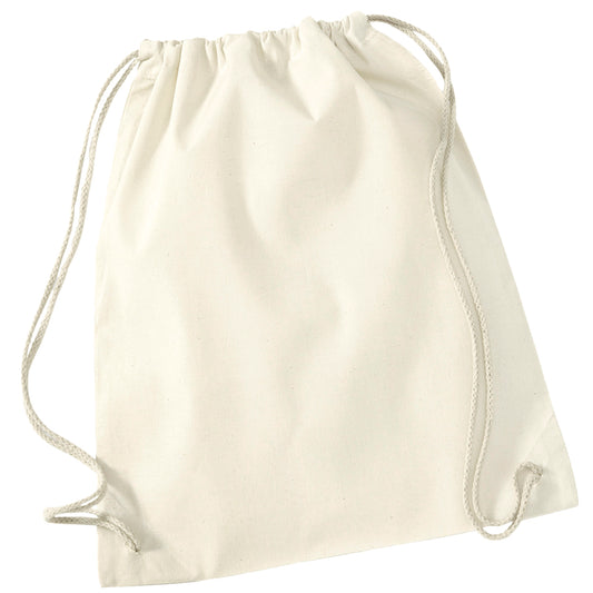 Natural - Front - Westford Mill Recycled Cotton Drawstring Bag