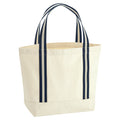 Natural-French Navy - Front - Westford Mill EarthAware Organic Tote Bag