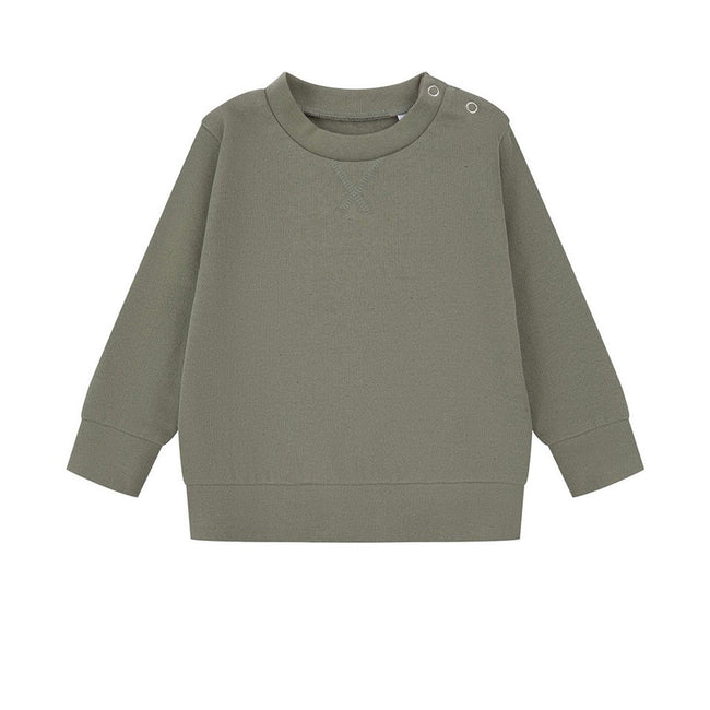 Khaki - Front - Larkwood Baby Sustainable Sweatshirt