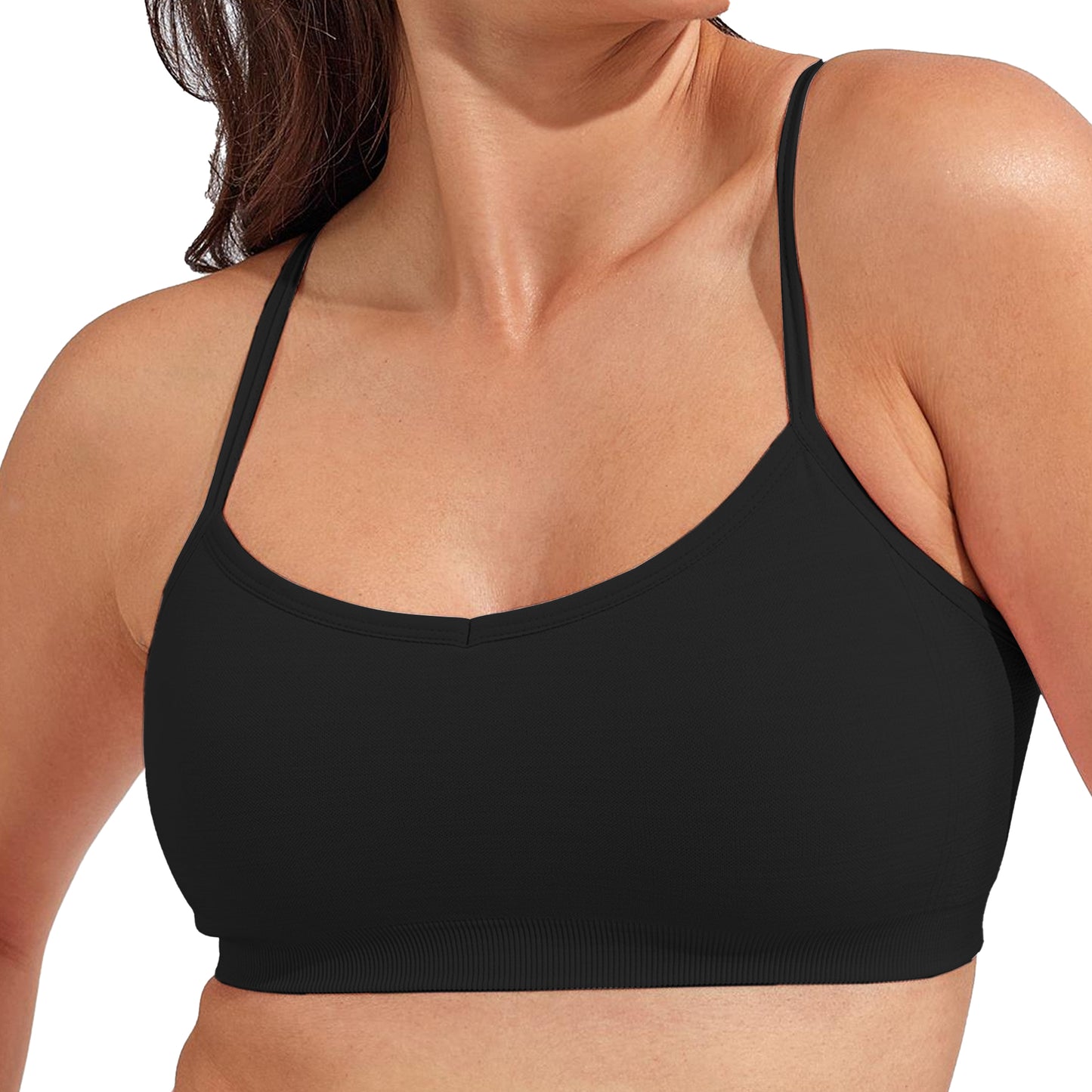 Black - Side - TriDri Womens-Ladies Recycled Seamless 3D Sports Bra