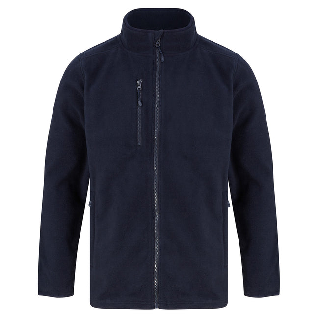 Navy - Front - Henbury Unisex Adult Recycled Polyester Fleece Jacket