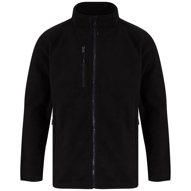 Black - Front - Henbury Unisex Adult Recycled Polyester Fleece Jacket