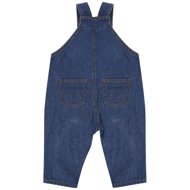 Blue - Pack Shot - Larkwood Baby Denim Dungarees