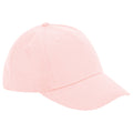 Powder Pink - Front - Beechfield Childrens-Kids Organic Cotton 5 Panel Baseball Cap
