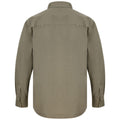 Khaki - Back - Front Row Unisex Adult Cotton Drill Overshirt