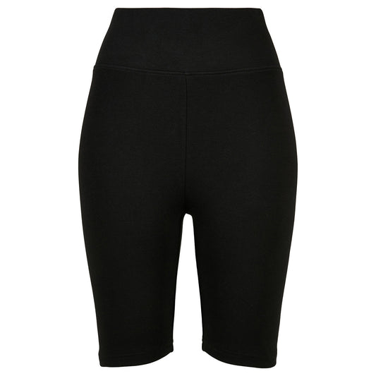 Black - Front - Build Your Brand Womens-Ladies High Waist Cycling Shorts