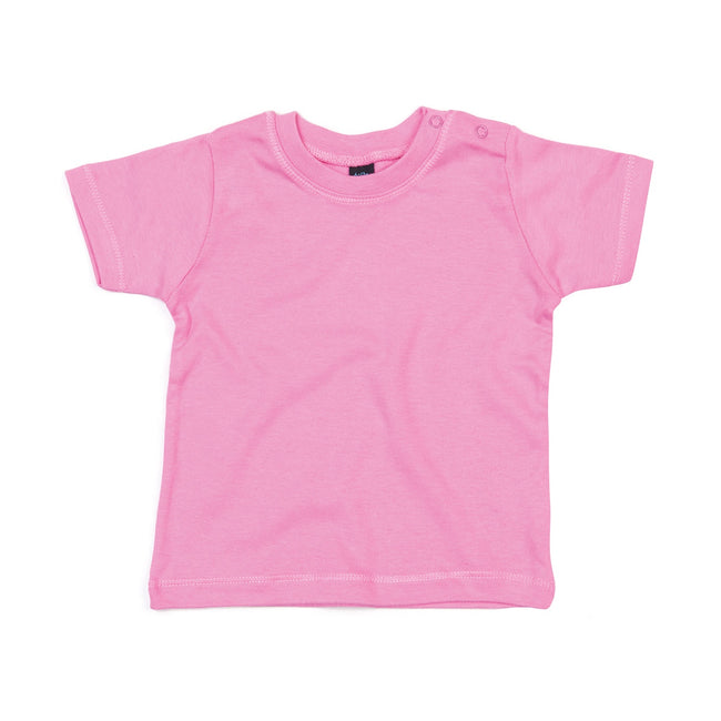 Bubblegum Pink - Front - Babybugz Baby T-Shirt
