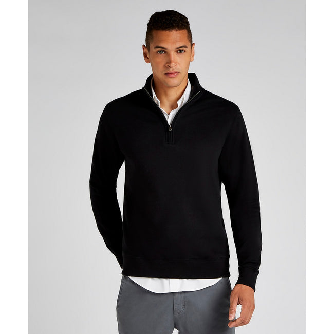 Black - Lifestyle - Kustom Kit Mens Quarter Zip Sweatshirt