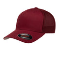 Cranberry - Side - Yupoong Unisex Adult Flexfit Mesh Trucker Cap