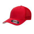 Red - Side - Yupoong Unisex Adult Flexfit Mesh Trucker Cap