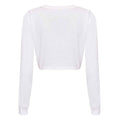 Solid White - Back - Awdis Womens-Ladies Crop Triblend Long-Sleeved T-Shirt