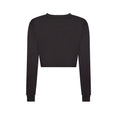 Black Heather - Back - Awdis Womens-Ladies Heather Cropped Long-Sleeved T-Shirt