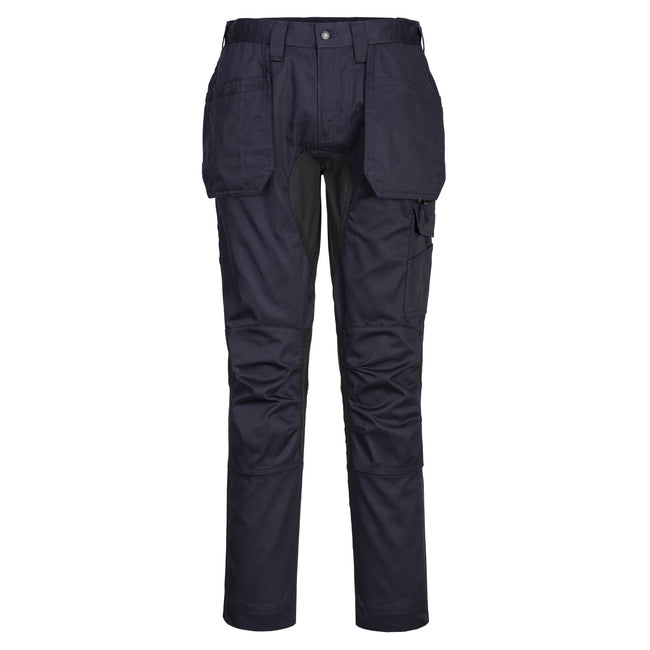 Deep Navy-Black - Front - Portwest Mens WX2 Cargo Trousers