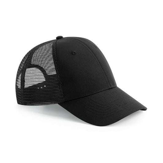 Black - Front - Beechfield Recycled Snapback Cap