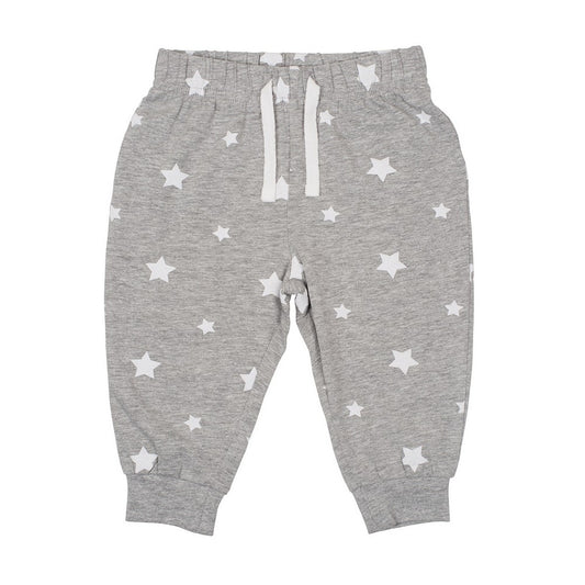 Heather Grey-White - Front - Larkwood Baby Stars Lounge Pants