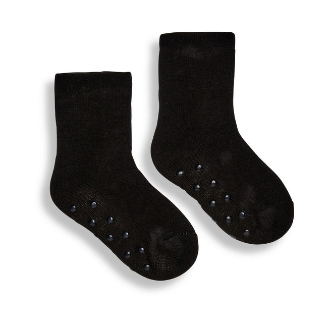 Black - Front - Ribbon Childrens-Kids Eskimo Style Fleece Socks