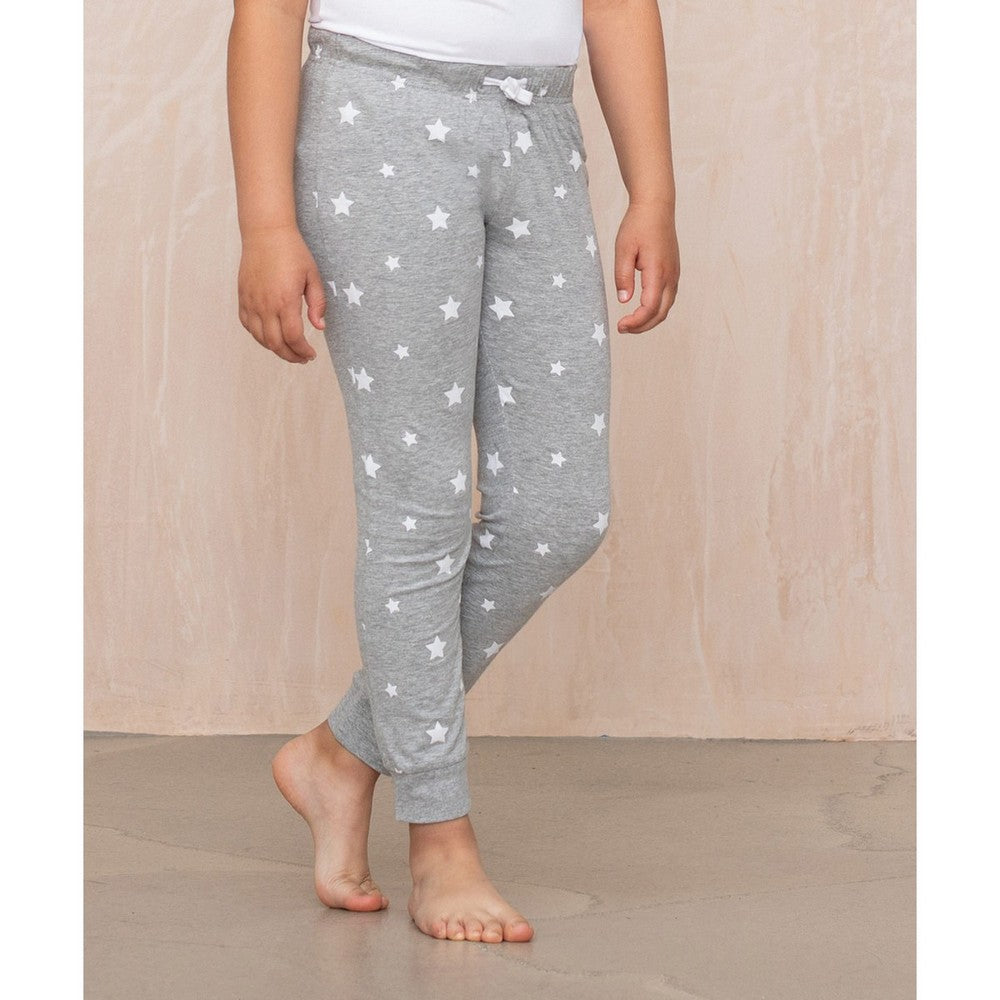 Heather Grey-White - Back - Girls Cotton Dotted Pyjama Bottoms (Pack Of 2)