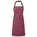 Burgundy - Front - Premier Unisex Adult Annex Oxford Faux Leather Bibbed Full Apron