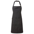 Black - Front - Premier Unisex Adult Annex Oxford Faux Leather Bibbed Full Apron