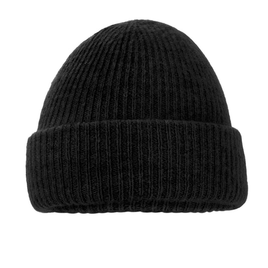 Black - Front - Beechfield Womens-Ladies Marl Ribbed Beanie