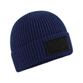 Oxford Navy-Black - Front - Beechfield Unisex Adult Fashion Patch Beanie