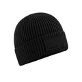 Black - Front - Beechfield Unisex Adult Fashion Patch Beanie