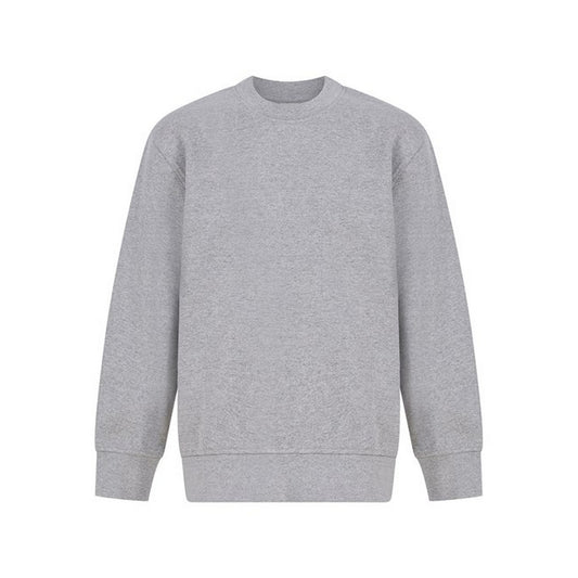 Heather Grey - Front - SF Minni Childrens-Kids Curved Hem Sweatshirt