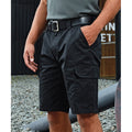 Black - Side - Premier Mens Work Cargo Shorts