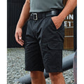 Black - Side - Premier Mens Work Cargo Shorts