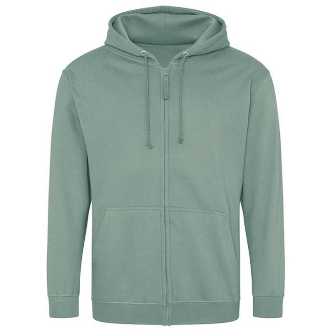 Dusty Green - Front - Awdis Mens Full Zip Hoodie