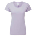 Soft Lavender - Front - Fruit of the Loom Womens-Ladies Premium Ringspun Cotton Lady Fit T-Shirt
