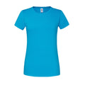 Azure Blue - Front - Fruit of the Loom Womens-Ladies Premium Ringspun Cotton Lady Fit T-Shirt